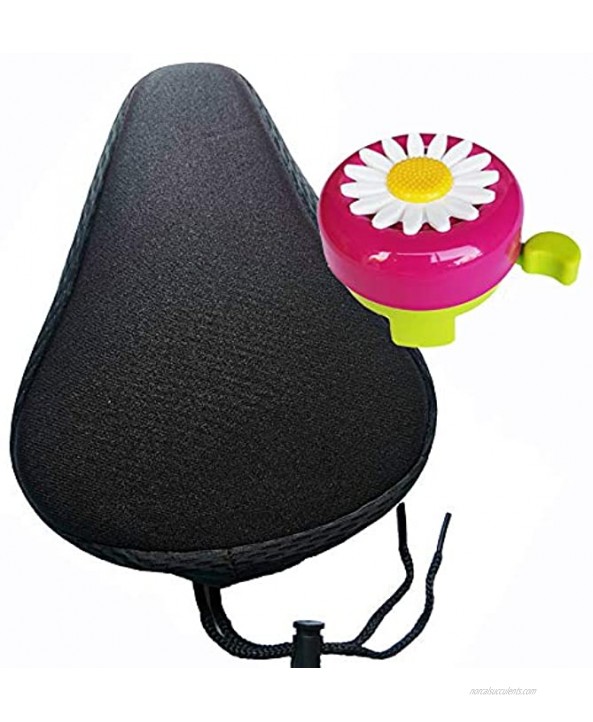 Hoobbii Child Gel Bike Seat Cushion 9.5x6.5 Kids Child Bike Seat Cover Bike Bell and Kids Bike Streamers Bike Accessories for Kids Suitable for Most Children's Bicycles