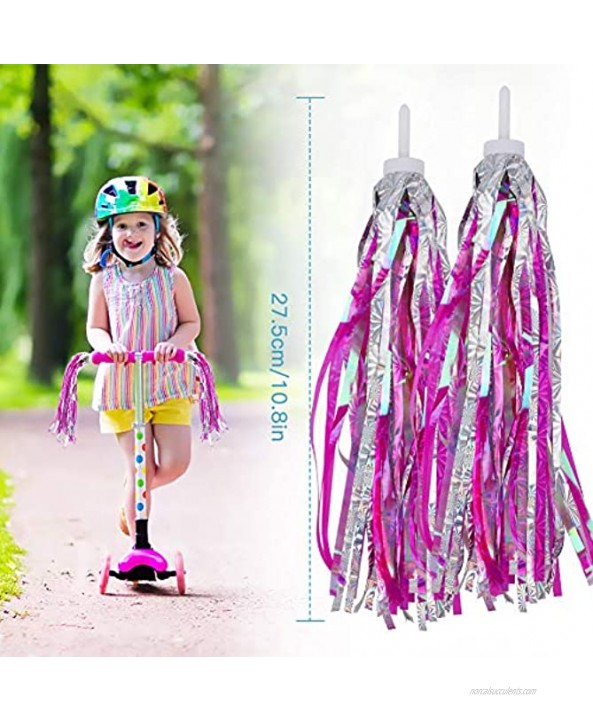 Jupsk Kids Bike Accessories 2pcs Bike Bell Horns with Cute Shaped + 4pcs Bike Handlebar Tassel Streamers for Boys and Girls Children’s Bicycle Handlebar Lovely Decoration