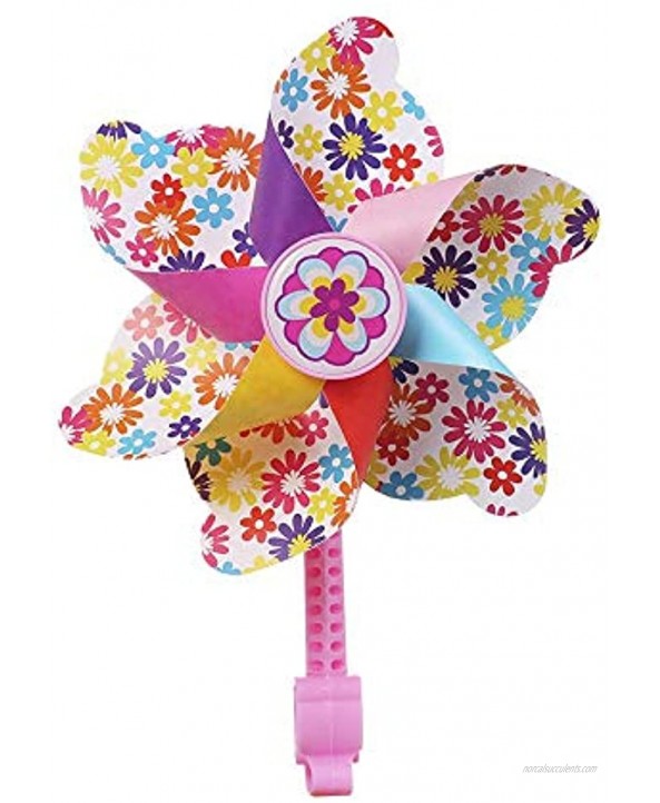MINI-FACTORY Bike Handlebar Flower Pinwheel for Kids Spinning Pinwheel Decoration + 3D Unicorn Bike Bell for Kids Girls