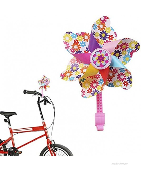 MINI-FACTORY Bike Handlebar Flower Pinwheel for Kids Spinning Pinwheel Decoration + 3D Unicorn Bike Bell for Kids Girls