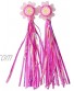 UPSTORE 1Pair Colorful Bicycle Scooter Grips Sparkle Tassel Ribbon Handgrip Handlebar Streamers Accessories for Girls Trike Bike Decoration Pink