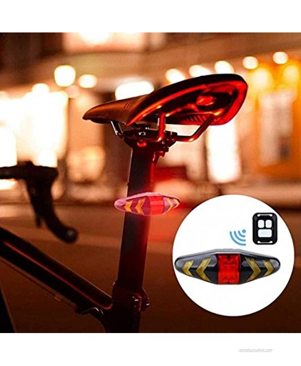XUXUWA Bicycle Accessories 2-in-1 Bicycle Bike Turn Signal Bicycle Light Battery USB Rechargeable Bicycle Taillight Remote Control Riding Light Black