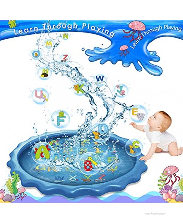 3-1 Splash pad Sprinkler for Kids Wading Pool for Games Learning Party Outdoor Water Toys for Boys Girls Children Adults Summer Gifts