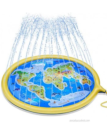 70 Inch Inflatable Sprinkler for Kids,Splash Pad,Wading Pool for Learning,Summer Outdoor Party Water Toys Sprinkler Play Mat for Kids Children Toddlers Baby Boys Girls