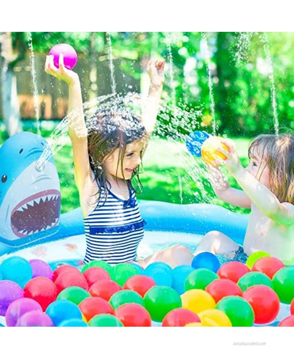 Amasava 68 Splash Pad 3-in-1 Shark Sprinkler for Kids Inflatable Sprinkle and Splash Water Toy for Learning from A to Z Outdoor Wading Pool Backyard Water Fun for Kids and Toddlers