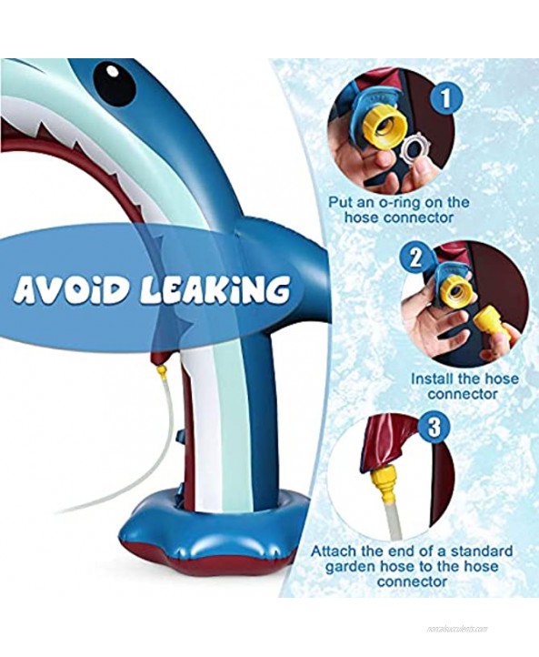Anpro Giant Shark Sprinkler for Kids Inflatable Water Toys Summer Outdoor Play Sprinkler for Kids