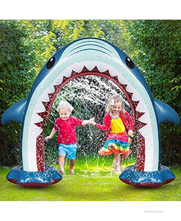 Anpro Giant Shark Sprinkler for Kids Inflatable Water Toys Summer Outdoor Play Sprinkler for Kids