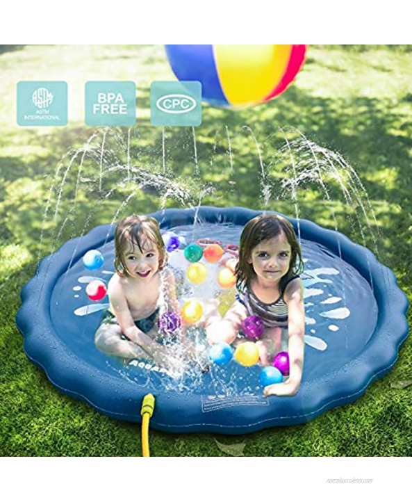 Aquadoo Sprinkler for Kids Sprinkler Play mat Splash Pad and Swimming Pool – Children’s Sprinkler Pool 68’’ Inflatable Water Toys-Cute Shark Outdoor Swimming Pool for Babies and Toddlers