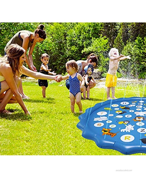 Arfbear Splash Pad for Toddlers Sprinkler for Kids Outdoor Water Play Mat Wading Baby Pool for Learning Inflatable Water Pad Toy