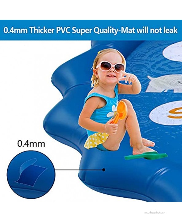 Arfbear Splash Pad for Toddlers Sprinkler for Kids Outdoor Water Play Mat Wading Baby Pool for Learning Inflatable Water Pad Toy