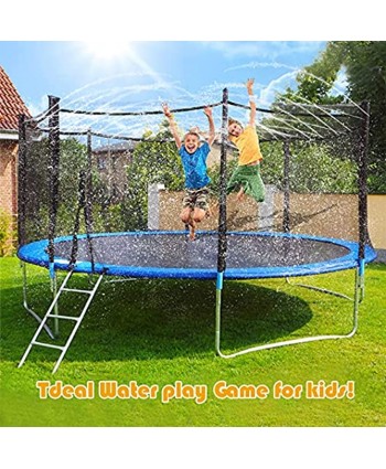Cabor Trampoline Sprinkler for Kids Outdoor Trampoline Water Sprinkler for Water Play Trampoline Accessories 39ft Sprinkler for Trampoline Shower and Summer Fun