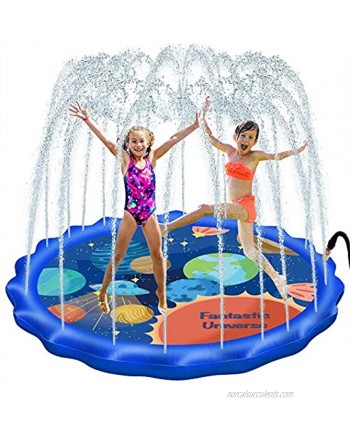 Fuloon 68" Sprinkle Pad & Splash Play Mat Thickening PVC Inflatable Water Spray Pad Outdoor Garden Inflatable Sprinkler Water Mat Fun Toy Kids Baby Pool Pad Hot Summer Swimming