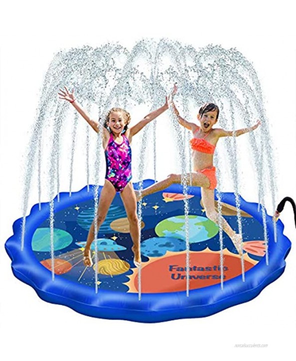 Fuloon 68 Sprinkle Pad & Splash Play Mat Thickening PVC Inflatable Water Spray Pad Outdoor Garden Inflatable Sprinkler Water Mat Fun Toy Kids Baby Pool Pad Hot Summer Swimming