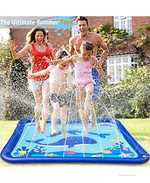GiftInTheBox Kids Sprinkler & Splash pad Play Mat 68 Sprinkler for Kids Outdoor Water Toys Fun for Toddlers Boys Girls Children Outdoor Toy
