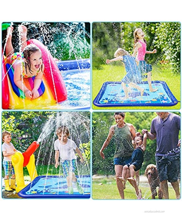 GiftInTheBox Kids Sprinkler & Splash pad Play Mat 68 Sprinkler for Kids Outdoor Water Toys Fun for Toddlers Boys Girls Children Outdoor Toy
