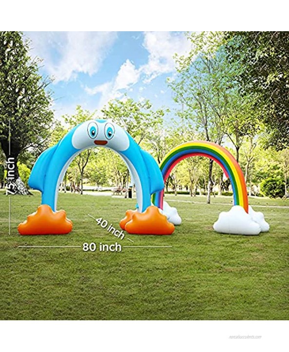 HAPAH Inflatable Arch Sprinkler Penguin for Kids Summer Outdoor Fun Water Games Over 6 Feet Long Oversized Giant Toy