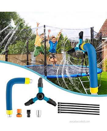 Hezruy Trampoline Sprinkler for Kids,360°Rotation Outdoor Water Play Sprinkler for Trampoline,Fun Summer Trampoline Accessories Backyard Water Game Toys for Boys and Girls