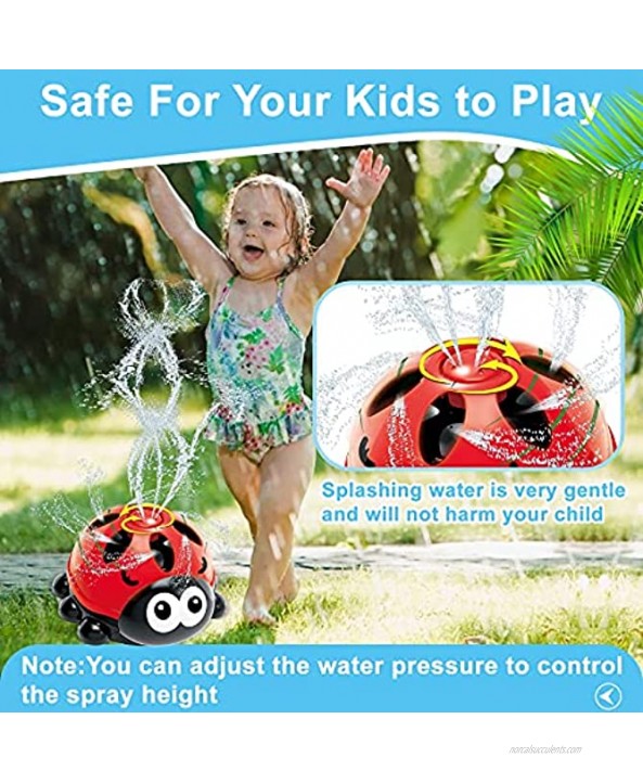 INSOON Water Spray Sprinkler for Kids Outdoor Play Backyard Rotating Ladybug Sprinkler Water Toys for Toddlers Boys Girls Splashing Fun for Summer Days Great Gift for 3+ Years Old
