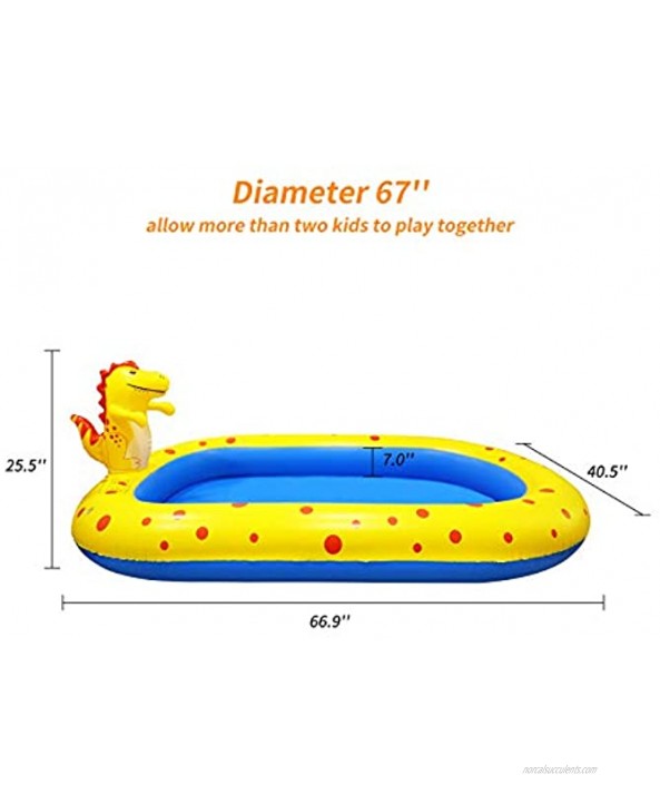 Kakashi Inflatable Splash Pad Large 68’’ 3 in 1 Sprinkler for Kids Toddler Kiddie Pool Wading Swimming Outdoor Water Toys