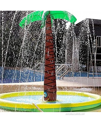 Linkidea Splash Pad Sprinkler for Kids Inflatable Water Toys 71" x 59" Palm Tree Summer Backyard Outdoor Spray Mat Toddlers Child Play Mat Pool Fit Wading Learning Yard Lawn Party