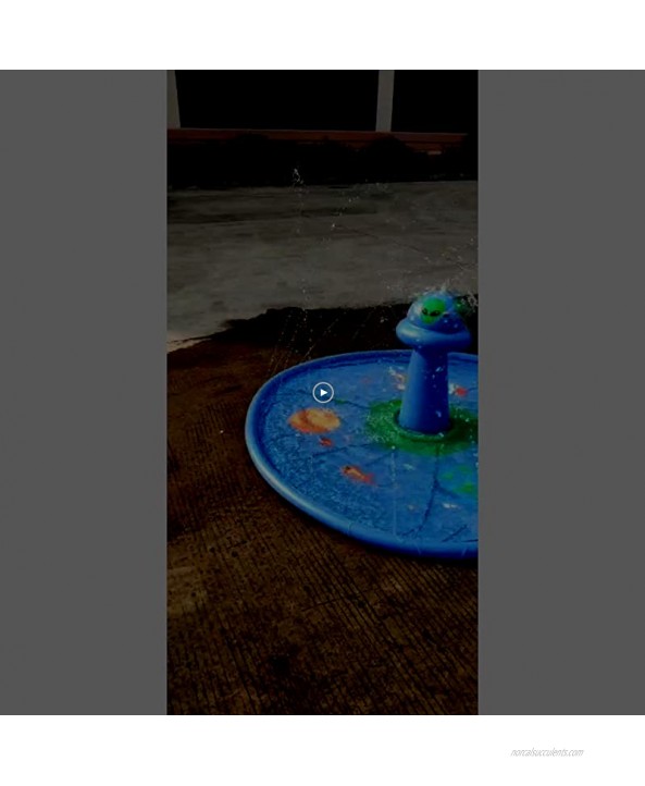 LUKAT Sprinkler for Kids 68'' UFO Inflatable Splash Pad with Rotating Sprinkler Head Summer Outdoor Water Toys Baby Wading Pool for Toddlers Kiddie Pool Gift UFO