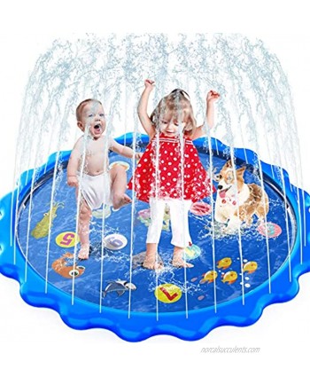 MOZOOSON Splash Pad for Kids Sprinkler Outdoor Inflatable Water Toys for Toddler Kids 3 Year Old Slip n Slide for Girls Boys ,Outside Wading Pool for Learning Toys