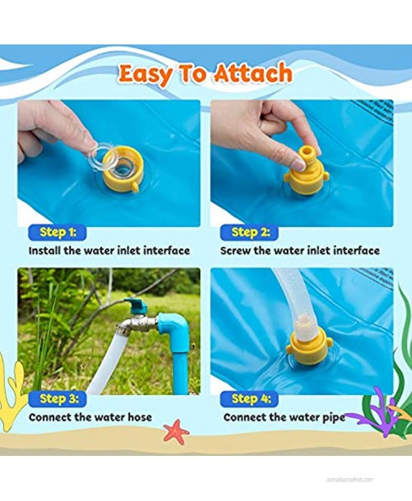 Obuby Sprinkler & Splash Play Mat for Kids Splash Pad for Wading and Learning 60 Children Outdoor Water Sprinkler Toys from A to Z Outdoor Swimming Pool for Babies Toddlers and Boys Girls