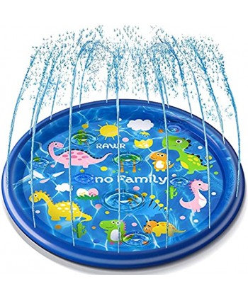 Ohuhu Splash Sprinkler Pad for Kids Toddlers 68" Splash Play Mat Outdoor Inflatable Water Play Sprinkler Pad for Boys Girls Summer Spray Water Toys Wading Swimming Pool for Age 3 4 5 6 7 8 9 10