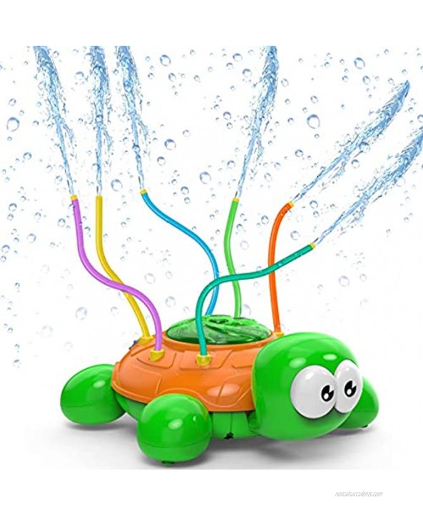 Outdoor Water Sprinkler for Kids and Toddlers Backyard Spinning Turtle Sprinkler Toy Wiggle Tubes Spray Splashing Fun for Summer Days Sprays Up to 8ft High Attaches to Garden Hose