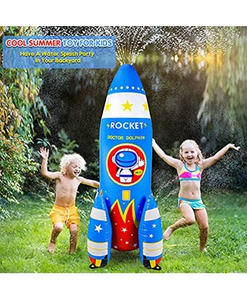 Qrooper Water Toys Inflatable Sprinkler for Kids 72 inch Giant Kids Sprinkler Summer Outdoor Toys for Kids Play Water Rocket Sprinkler