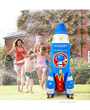 Qrooper Water Toys Inflatable Sprinkler for Kids 72 inch Giant Kids Sprinkler Summer Outdoor Toys for Kids Play Water Rocket Sprinkler