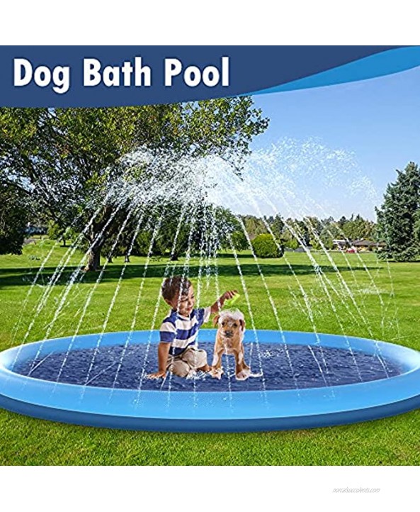 Raxurt Dog Pool 59in 67in XXL Splash Sprinkler Pad for Dogs Thickened Durable Upgrade Bath Pool Pet Summer Outdoor Water Toys