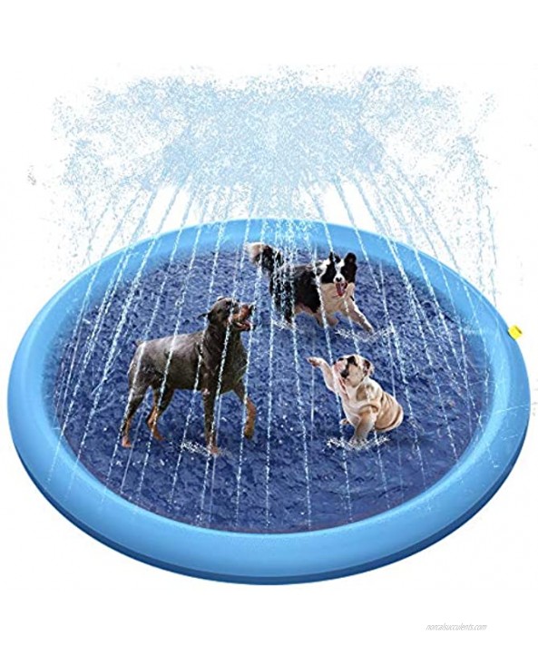 Raxurt Dog Pool 59in 67in XXL Splash Sprinkler Pad for Dogs Thickened Durable Upgrade Bath Pool Pet Summer Outdoor Water Toys