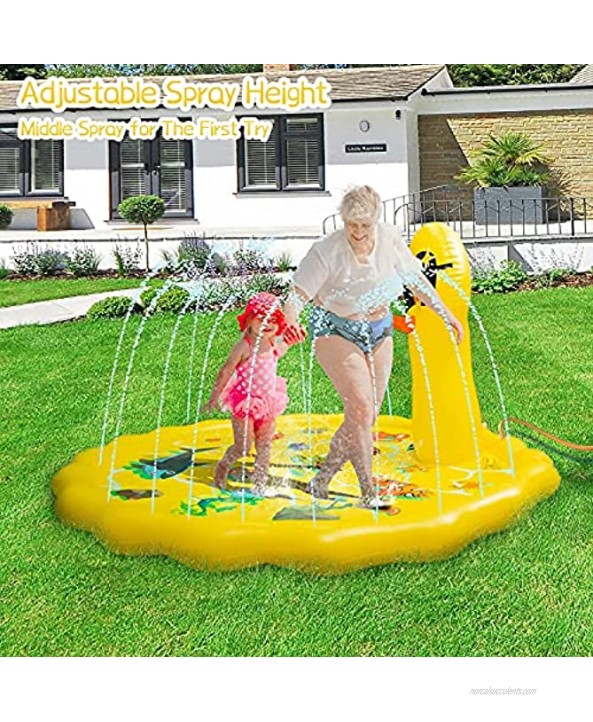 ROYPOUTA Splash Pads for Toddlers Water Sprinkler for Kids Outdoor Play Outside Water Toys Gifts for Yard-Yellow Duck