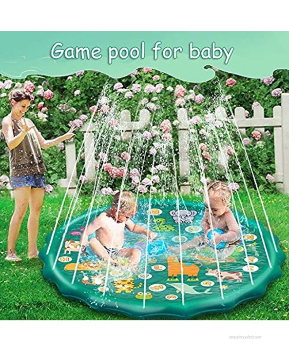 SoulFox Splash Pad 68 Sprinkler Mat for 1-12 Ages Baby Kids Girls Boys Fun Backyard Toddler Water Pad Sprinkler -Swimming Pool 3-in-1Baby Sprinkler Pad Summer Outdoor Water Toys.