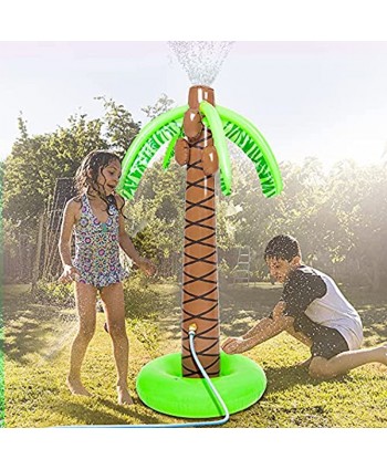 Soyoekbt Inflatable Palm Tree Yard Sprinkler Toy,Kids Spray Water Toy Outdoor Party 61" Palm Tree for Backyard