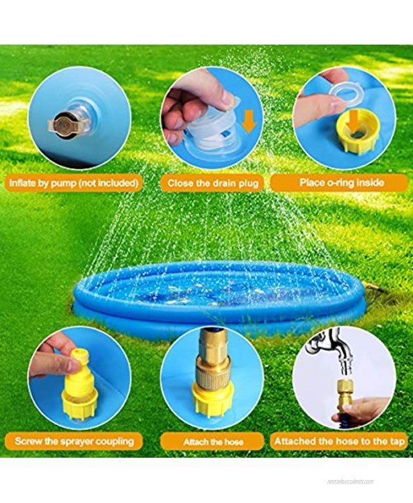 Splash Pad for Kids -Combination of Shallow Kids Pool and Sprinkler with 25% Thickened Material Wading Pool
