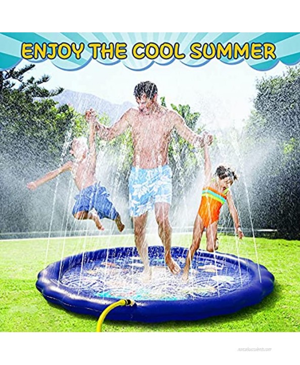 Splash Pad for Kids Sprinkler for Baby 68'' Big Blue Astronaut Wading Pool for Kids Inflatable Outside Splash Play Mat Toys for Boys Girls Summer Outdoor Water Fountain for Toddlers