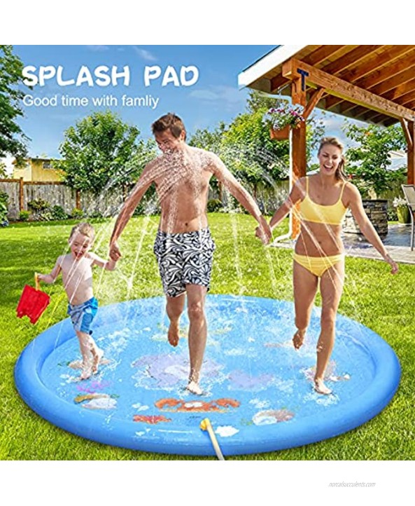 Splash Pad Sprinkler for Kids Jouniuy Toddlers 68 Large Outdoor Water Toys Inflatable Summer Water Play Mat for Children Boys Girls Sprinkler Pool for Alphabet Learning Age 1-12 Years Old
