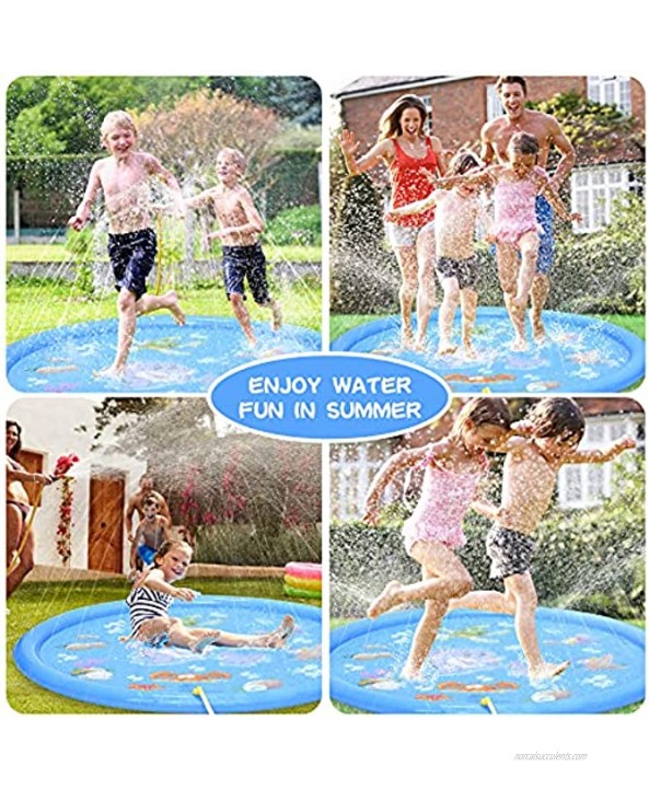 Splash Pad Sprinkler for Kids Jouniuy Toddlers 68 Large Outdoor Water Toys Inflatable Summer Water Play Mat for Children Boys Girls Sprinkler Pool for Alphabet Learning Age 1-12 Years Old