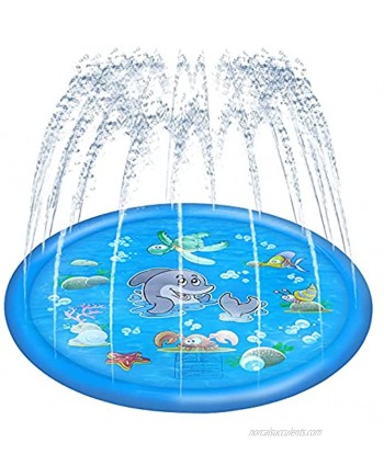 Splash Pad Sprinkler for Kids Jouniuy Toddlers 68" Large Outdoor Water Toys Inflatable Summer Water Play Mat for Children Boys Girls Sprinkler Pool for Alphabet Learning Age 1-12 Years Old
