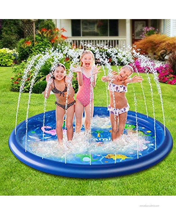 Splash Sprinkler Pad for Kids Toddlers 67 Splash Play Mat Outdoor Summer Spray Water Toys Inflatable Splash Pad Toddler Pool Boys Girls Children Wading Swimming Pool Toy for Age 3 4 5 6 7 8 9 10