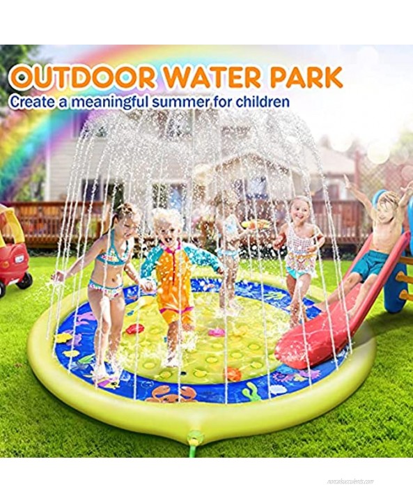 Sprinkler for Kids 70'' Non-Slip Splash Pad Play Mat for Babies Toddlers Summer Outside Inflatable Wading Pool Water Mat Toys Backyard Garden Party Fountain Water Outdo