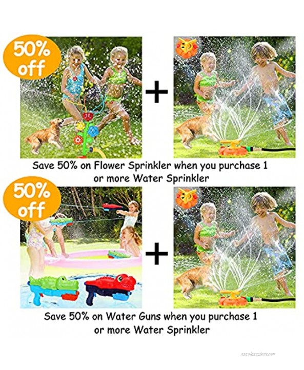 Sprinkler for Kids Water Sprinklers for Yard with Roating Spray Nozzles Large Area Outdoor Outside Toys for Kids Ages 2-4 4-8 8-12 Summer Water Toy for Boys Girls Toddlers Backyard Lawn Yard Games