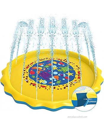 Sprinkler Pad for Kids Toddlers ,0.44mm Thicker 68" Splash Pad Play Mat Summer Outdoor Water Toys Swimming Pool Large Baby Kiddie Wading Pool for Kids Boys Girls Sprinkler Pool for Learning Age 3-12