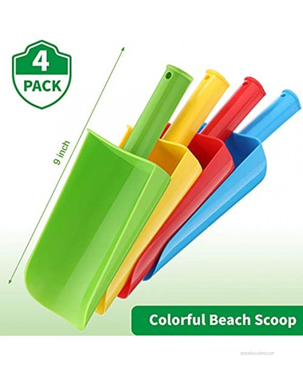 4 Pieces 9 Inch Plastic Short Handle Beach Diggers Sand Scoop Toy Shovels Semicircle Beach Sand Shovels Scooping Shovel Toys Gardening Tools Snow Spade Toy for Boys Girls Digging Sand Sand Molds