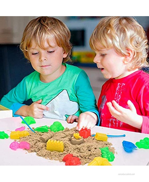 65Pcs Play Sand Kit for Kids Mini Sandbox Toys with Dinosaur Castle Fruit Ocean and Animals Sand Molds Tools for Toddlers Boys Girls Gifts Beach Sand Toy Set for Any Molding Clay