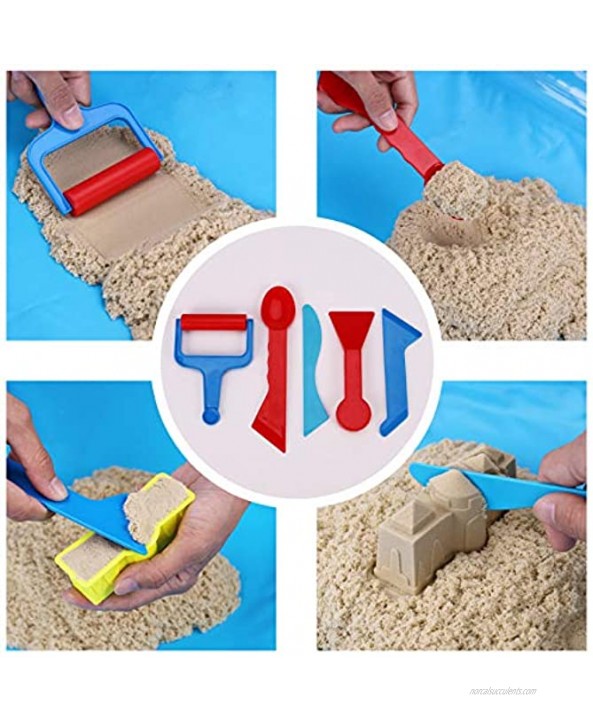 AnanBros 25 Pieces Beach Sand Toys Set Sand Molds and Tools Kit Plus Sand Tray Mat Magic Molding Toys Sandbox Toys for Kids Toddlers Compatible with Play Sand and Molding Sand