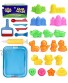 AnanBros 25 Pieces Beach Sand Toys Set Sand Molds and Tools Kit Plus Sand Tray Mat Magic Molding Toys Sandbox Toys for Kids Toddlers Compatible with Play Sand and Molding Sand