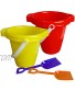 ArtCreativity Beach Sand Pail and Shovel Set Includes 2 Sand Shovels and 2 Buckets Fun Summer Beach Sand Toys Sandcastle Building Toys Practical Gift Party Favor and Prize- Colors May Vary